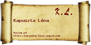 Kapuszta Léna névjegykártya